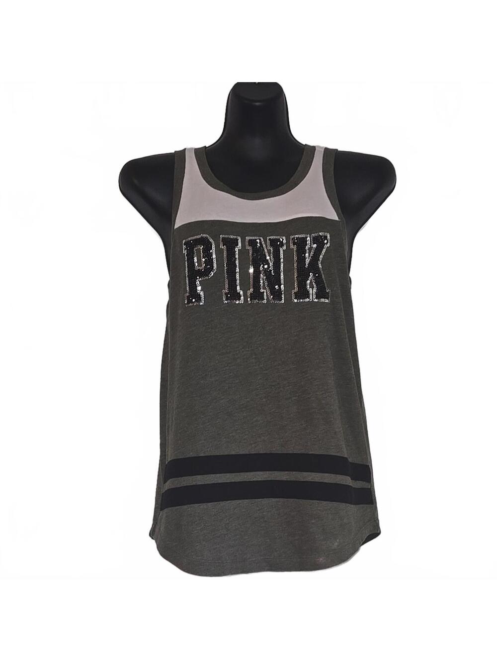 Victoria's Secret Gray Pink Sleeveless Tank Top size XS will fit bigger